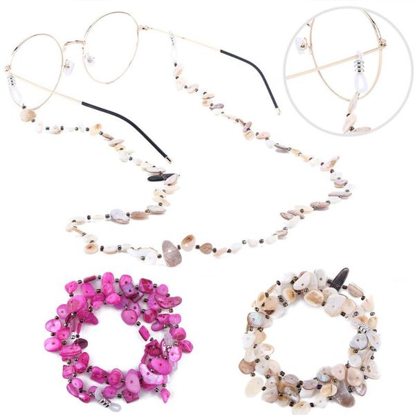 

other fashion accessories 1pc shell beaded glasses chain sunglasses decor eyeglass lanyard anti-slip chains cord holder neck strap rope eyew, Silver