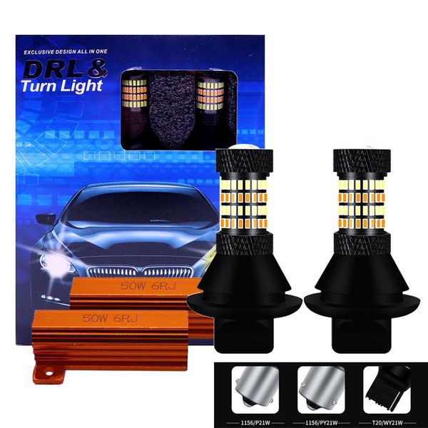 

emergency lights for e90 e91 e92 e93 316i 318i 320i 325i 328i 330i 335i car led daytime running turn signal drl p21w py21w t20 2 color