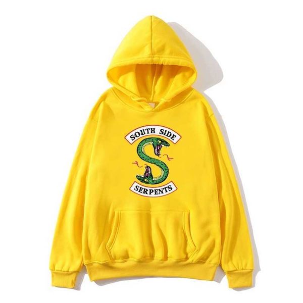 

hoodie men women south side serpents harajuku riverdale southside boys girls oversize sweatshirts pullover hoodies, Black