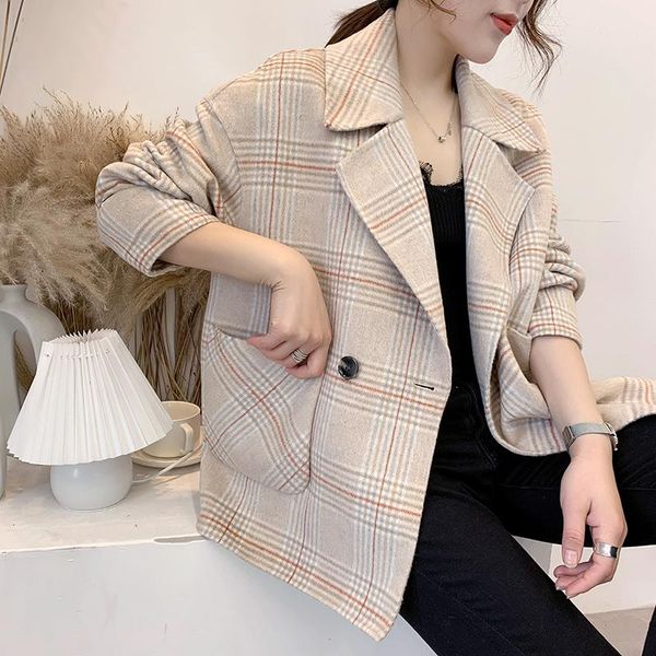 

women's wool & blends 2021 women coat jacket outerwear autumn and winter overcoat female fashion clothing #66695, Black