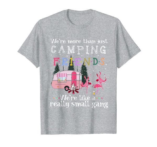 

we're more than just camping friends flamingoes t-shirt, White;black