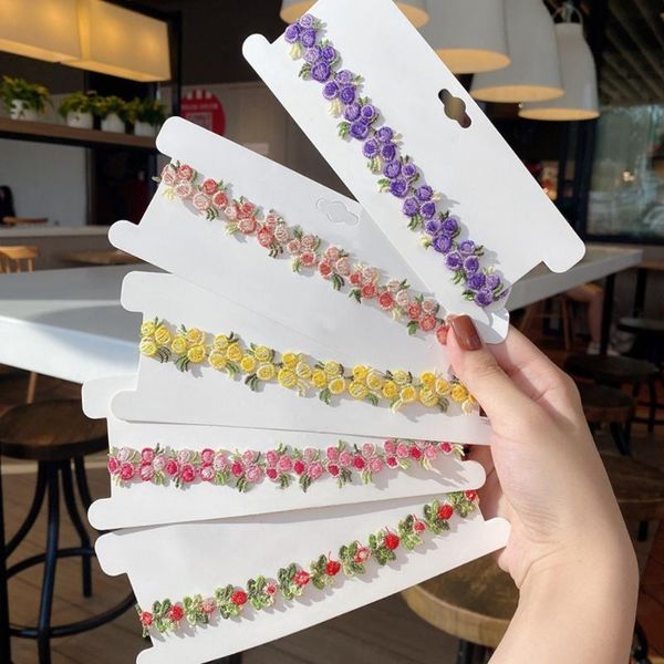 

chokers trendy korea boho flower charms chian necklace choker for women girl harajuku collars cute daisy fabric lace jewelry, Golden;silver