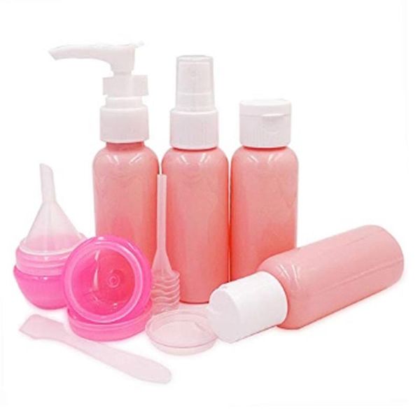 

plastic pressing vaporizer makeup tools for travel bottles portable travel bottles set of cosmetic 9pcs/set