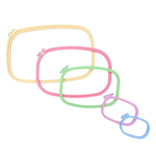 

other arts and crafts 5 pcs plastic embroidery hoops square cross stitch set for
