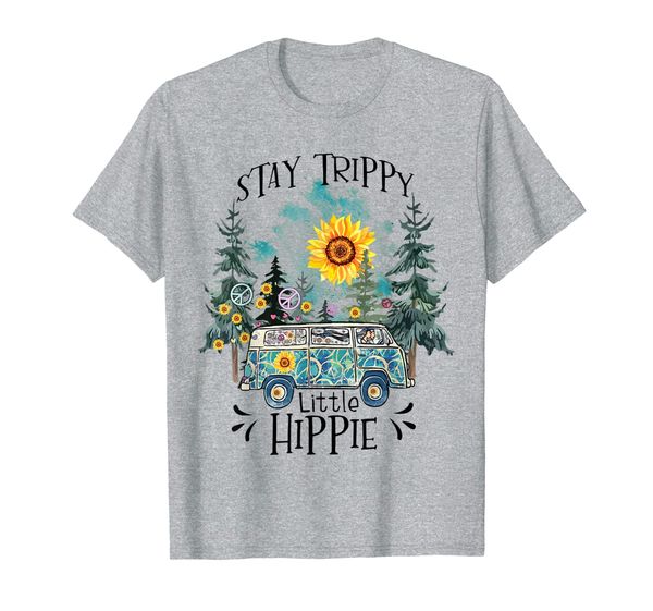 

womans stay trippy little hippie shirt hippy camping gift, White;black