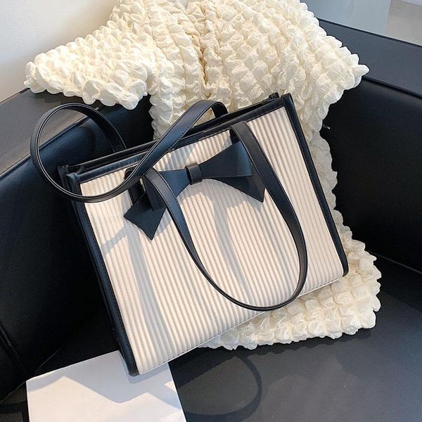 

evening bags vintage fashion female folds bow 2021 pu leather women designer capacity shoulder bag