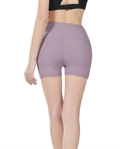 

2021 new womens sports gym compression phone pocket wear under base layer women short pants athletic solid tights yoga shorts running pants, Black
