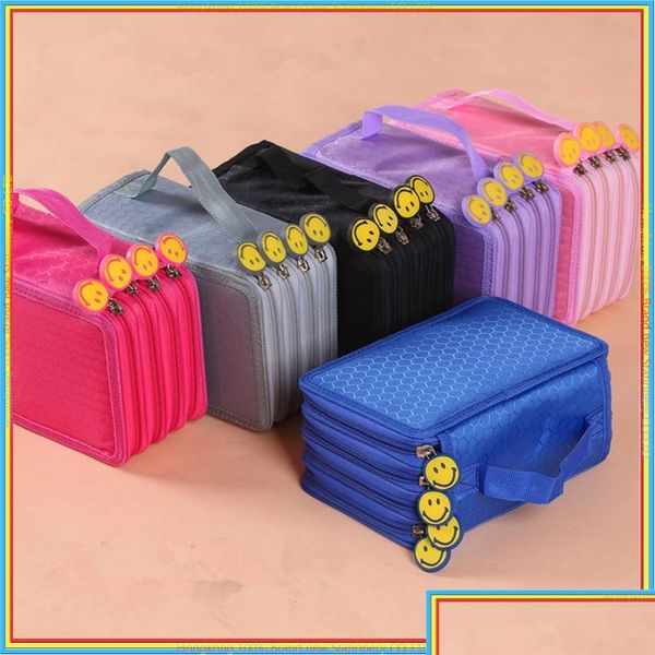 

2/3/4 layers large capacity canvas pencil bag drawing pen case portable school pen bag trousse s jlltnr yummy_shop