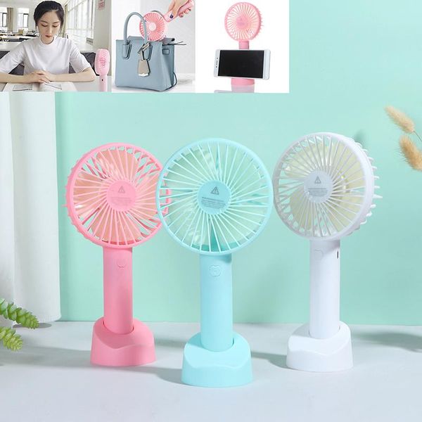 

hand-held portable cartoon base fan mini new style usb hand electric fan, Silver