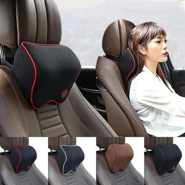 

seat cushions car headrest pad memory foam travel head neck rest cushion auto mesh pillow