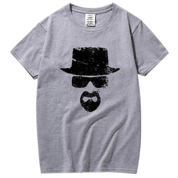 

men's t-shirts 2021 short sleeve 100% cotton funny heisenberg print o-neck breaking bad cool casual men t-shirt tee shirts, White;black