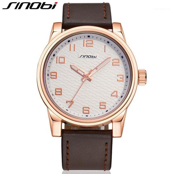 

sinobi fashion men's watches waterproof leather strap male wrist brand sports clocks relogios masculinos wristwatches, Slivery;brown