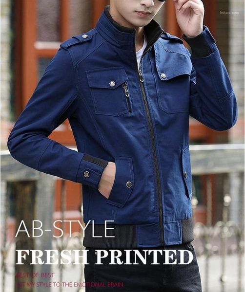 

men's jackets mens spring autumn casual coats solid color sportswear stand collar slim military male bomber m-4xl, Black;brown