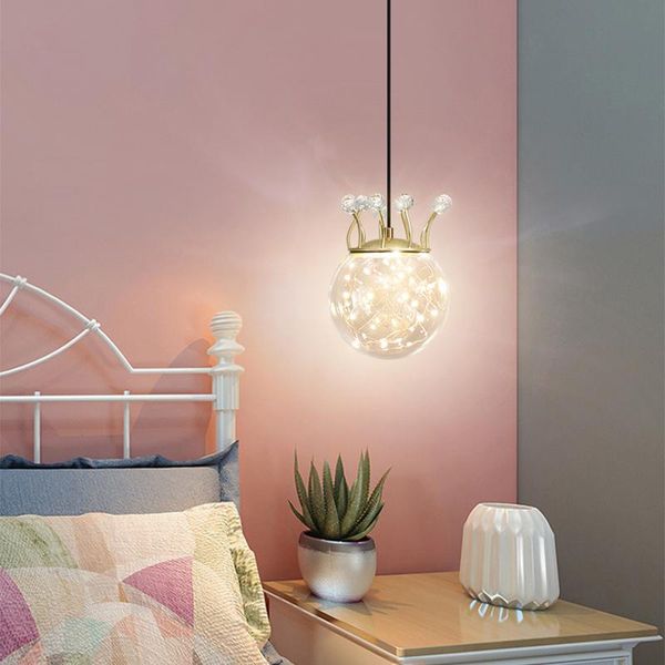 

chandeliers crown bedside chandelier bedroom lamp children's room hanging