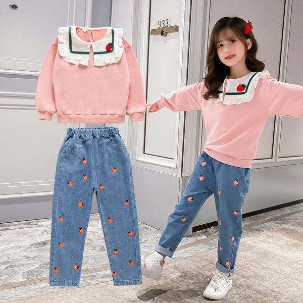 

2021 senior children new autumn long strawberry pants 2-inch teenage girls clothes age 6 8 10-12 jyfd, White