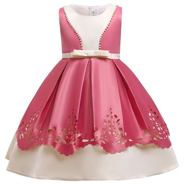 

2021 satin a line flower girl dresses sleeveless zipper back vestido de casamento infantil daminha five colors with bow evening, Black;red