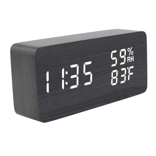 

other clocks & accessories home decorations electronic deskvoice control usb/ powered led wooden clock temperature and humidity displ