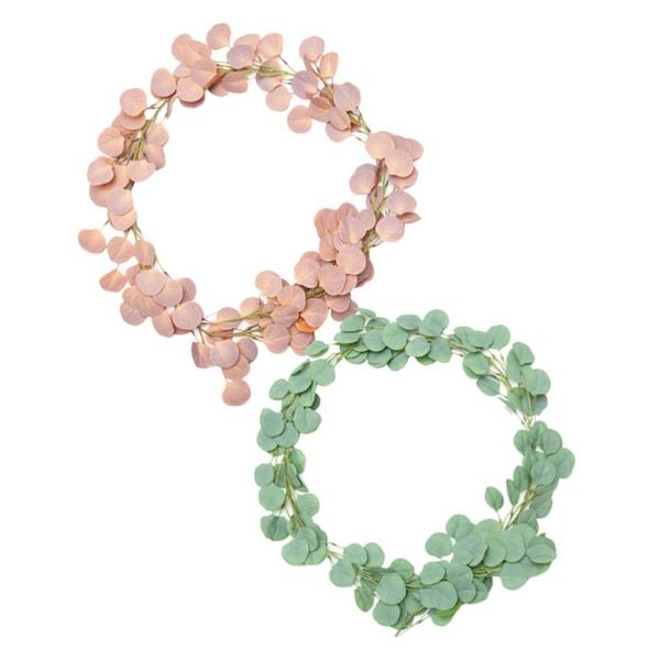 

2pcs simulated eucalyptus rattan decor fake wreath ornaments party decoration