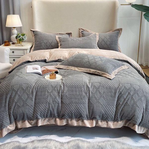 

bedding sets luxury tufted duvet cover bed sheet pillowcases  king shabby chic embroidery soft quilt set all seasons