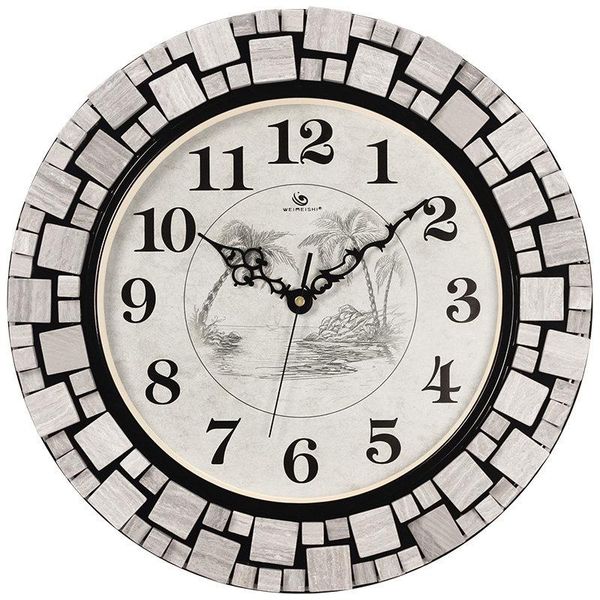 

wall clocks fashion marble creative simple nordic living room clock home mute garden art quartz watch
