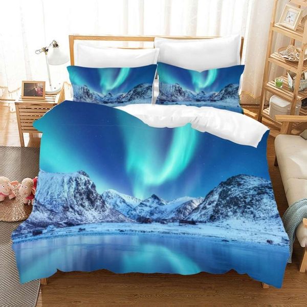 

natural seri bedding set fantasy colors auroras duvet cover twin  full size bed linens 2/3 piec night sky quilt cover