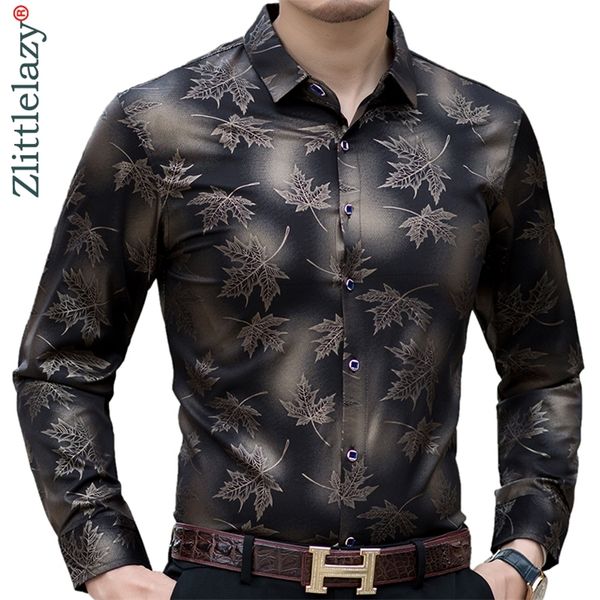 

social long sleeve maple leaf designer shirts men slim fit vintage fashions men's shirt man dress jersey clothing 36565 220303, White;black