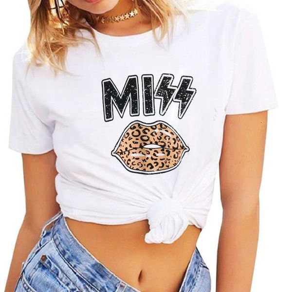 

fashion leopard lips aesthetic graphic pink loose t-shirts short sleeve women tshirt summer shirts colorful lip t shirt, White