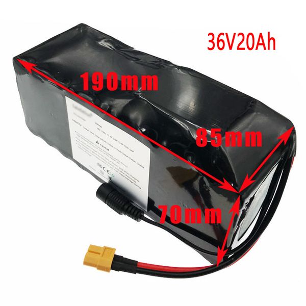 

2020 vakaumus new/36v 20ah electric vehicle lithium battery 18650 10s 4p with 15a bms xt60 plug 42v for 250w 350w 500w motor scooter