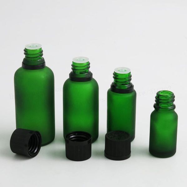 

storage bottles & jars frost green glass essential oil container with orifice reducer tamper evident lids 5ml 1/3oz 2/3oz 1oz 50ml 100ml 12p