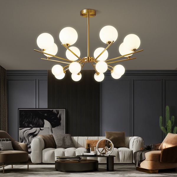 

nordic led luxury chandelier covers gold glare ball glass hanging ceiling lamp interior decoration dining room tc1t