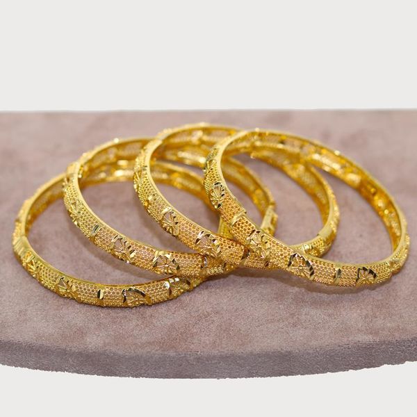 

bangle 4 pÃ§s/lote 24k arÃ¡bia saudita dubai pulseiras para as mulheres pulseira Ã¡frica habesha etÃ­ope da cor do ouro jÃ³ias meninas prese, Black