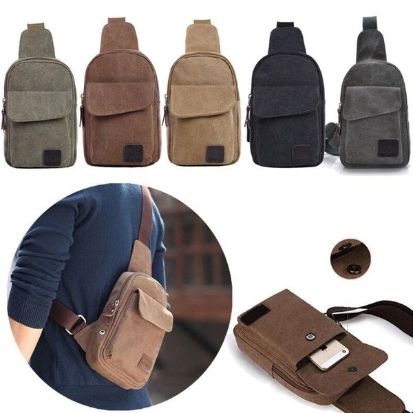 

waist bags fashion men canvas bag satchel cross body messenger shoulder chest pack casual man solid packs