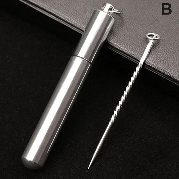 

portable silver toothpick outdoor reusable fruit picks for camping picnic hug-deals