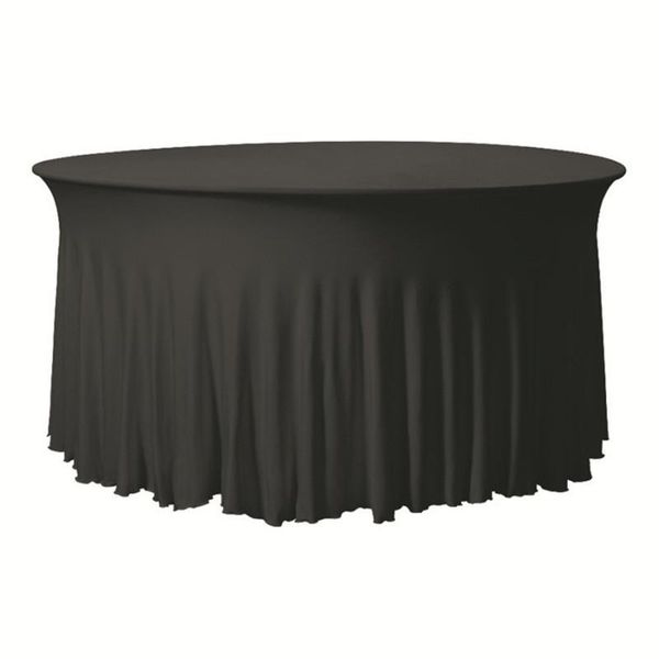 

table cloth 5pcs ruffled round stretch spandex covers elatic lycra skirt cover for wedding event el decoration