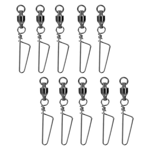 

10pcs stainless fishing bearing swivels dual spinning design fishing parts