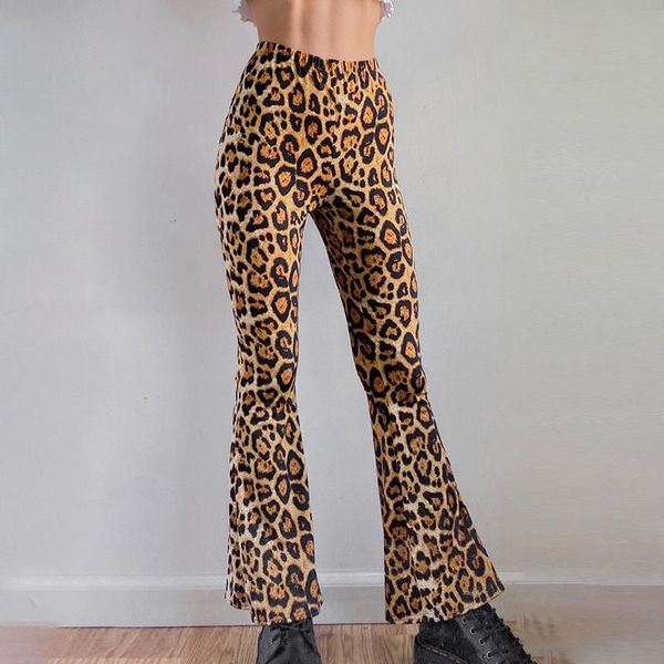 

women's pants & capris jmprs summer leopard print y2k sweatpants women skinny elastic high waist casual push up trousers ladies 2021, Black;white