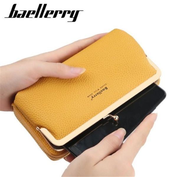 

baellerry korean women's bag trend vertical litchi pattern mobile phone bag versatile messenger wallet women's messenger, Red;black