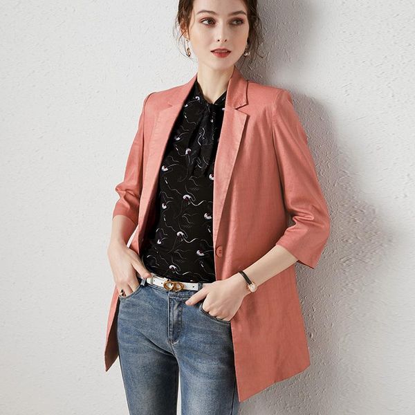 

women's suits & blazers alixman fashionable all-matching jacket one button 3/4 sleeve temperament suit fashion slimming slim, White;black