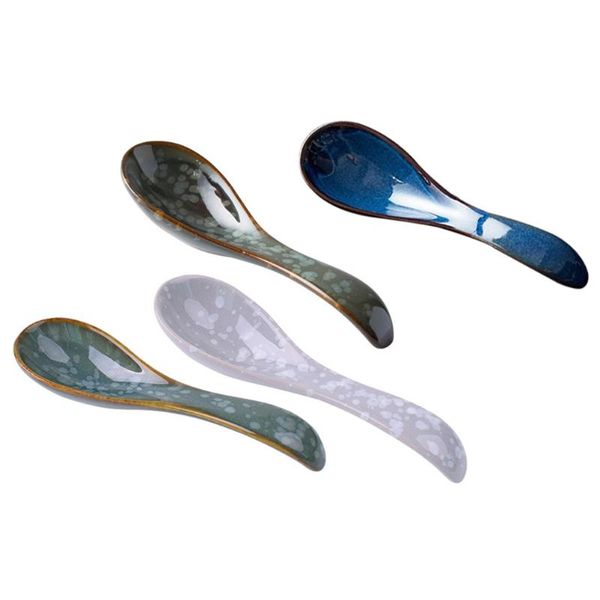 

spoons 4pcs japanese style ceramic rice soup home