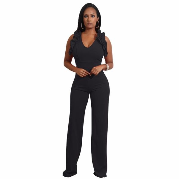 

women's jumpsuits & rompers 2021 arrival women black white jumpsuit v-neck sleeveless celebrity party vestidos bodycon bandage