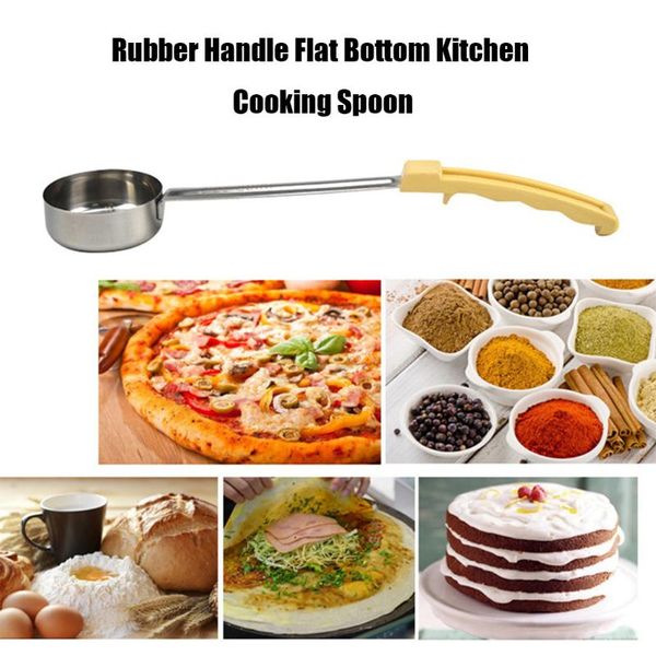 

spoons stainless steel sauce spoon ladle rubber handle anti- flat bottom kitchen measuring cooking supply