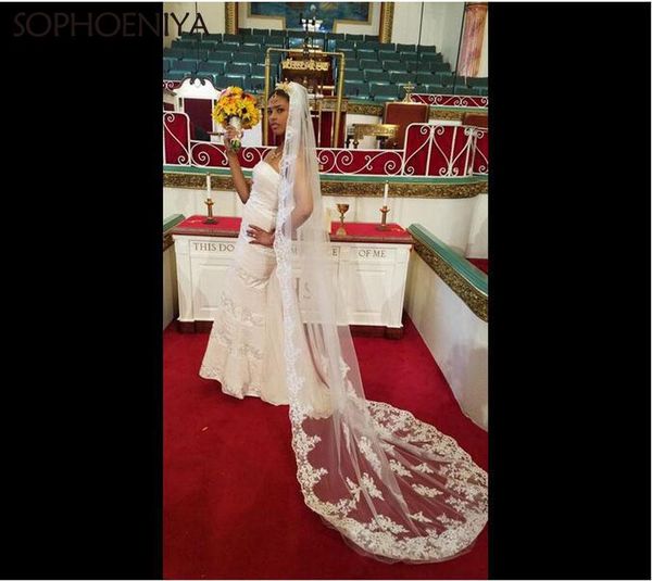

bridal veils arrival tulle 2021 3 meters long wedding dress bride's head voile femme musulman wianek komunijny da sposa copricapi, Black