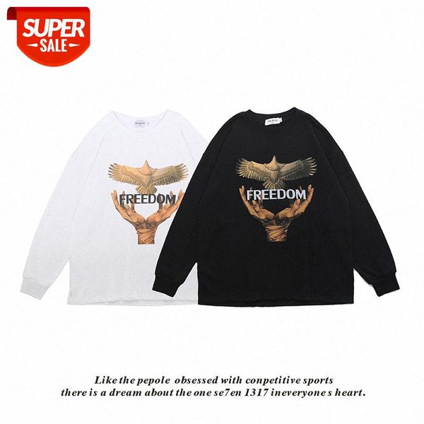 

hip-hop all-match casual personality creative printing loose hedging round neck sweater men and women #x55u, Black