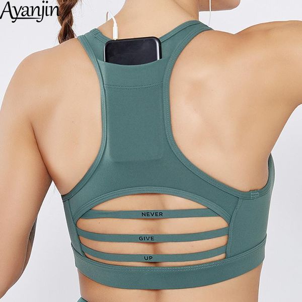 

2021 women sports bra back pocket shockproof horizontal mesh stitching yoga suit om seamless yoga running sports bras, White;black
