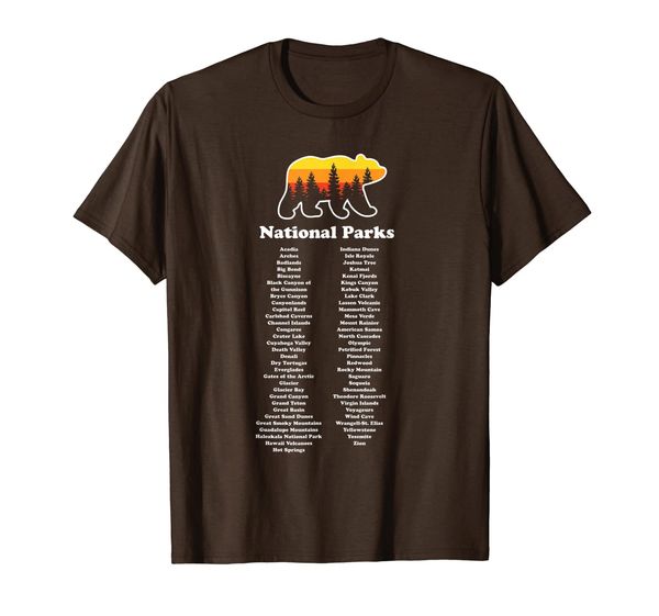 

national parks shirt list all 59 national parks t-shirt, White;black