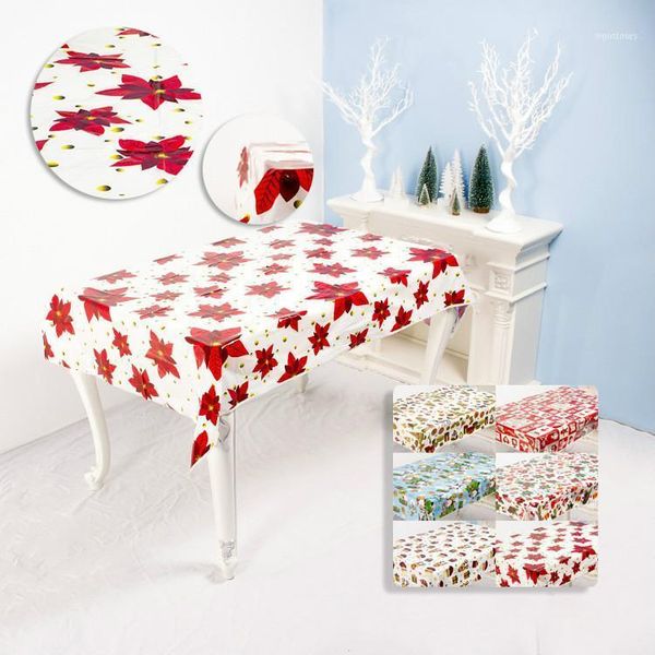 

christmas decorations printed tablecloth creative pvc table disposable diy1
