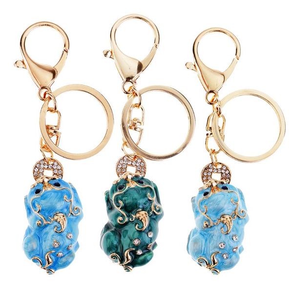 

keychains pi yao/pi xiu metal to attract wealth luck car women bag key rings, Silver
