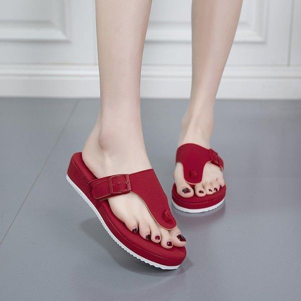 

slippers women 2021 summer large size women's shoes fashion casual flip-flops thick-soled sandals and pedal, Black