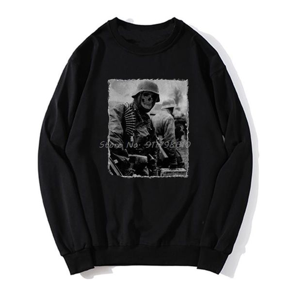 

men's hoodies & sweatshirts germany belgium ardennes 1944 german soldier wehrmacht hoodie spring autumn sweater o-neck mens streetwear, Black