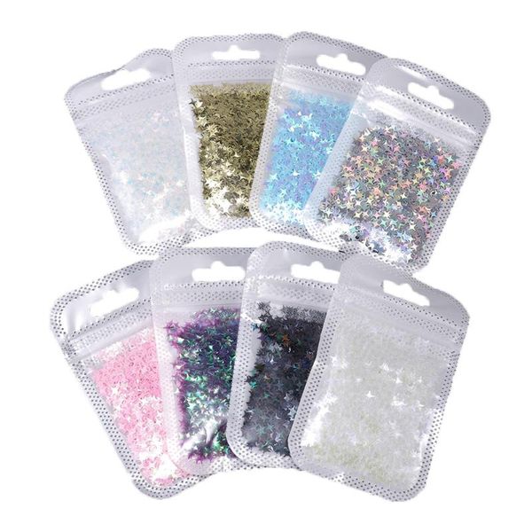 

nail art decorations decoration colourful glitter sequins holographicss star flake paillette design 3d ongles manicure for 8 pcs, Silver;gold